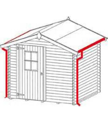 Grondaia kit A per casette con falde da 180 a 219 cm