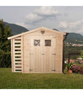 Casette di legno per giardini a prezzi bassi e spedizione gratuita su arredo edilizia shop Ava con legnaia 256X200