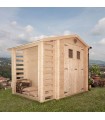 Ava con legnaia 256X200 legno naturale grezzo