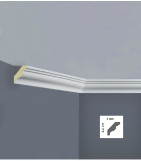 C3015 cornice in poliuretano 4*4,2 per soffitto acquista online Bovelacci su arredoedilizia.shop prezzi bassi Italia Europa