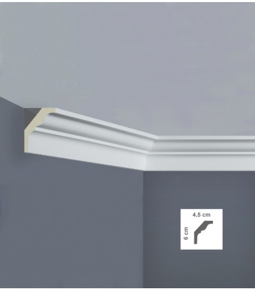 C3018 cornice in poliuretano 4,5*6 per soffitto acquista online Bovelacci su arredoedilizia.shop prezzi bassi Italia Europa