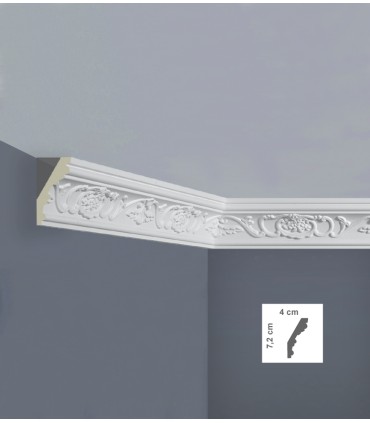 C3009 cornice in poliuretano 4*7,2 per soffitto acquista online Bovelacci su arredoedilizia.shop prezzi bassi Italia Europa