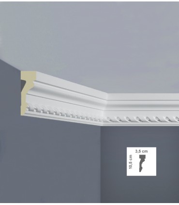 C3001 cornice in poliuretano 3,5X10,5 per soffitto acquista online Bovelacci su arredoedilizia.shop prezzi bassi Italia Europa