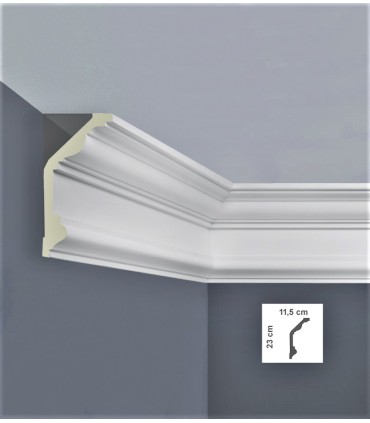 C3332 cornice in poliuretano 11,5*23 per soffitto acquista online Bovelacci su arredoedilizia.shop prezzi bassi Italia Europa