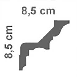 sezione di cornice in poliuretano a led 