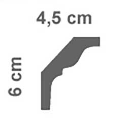 cornice in polistirolo 4,5 x 6