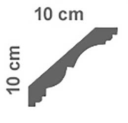 sezione di cornice in poliuretano a led 