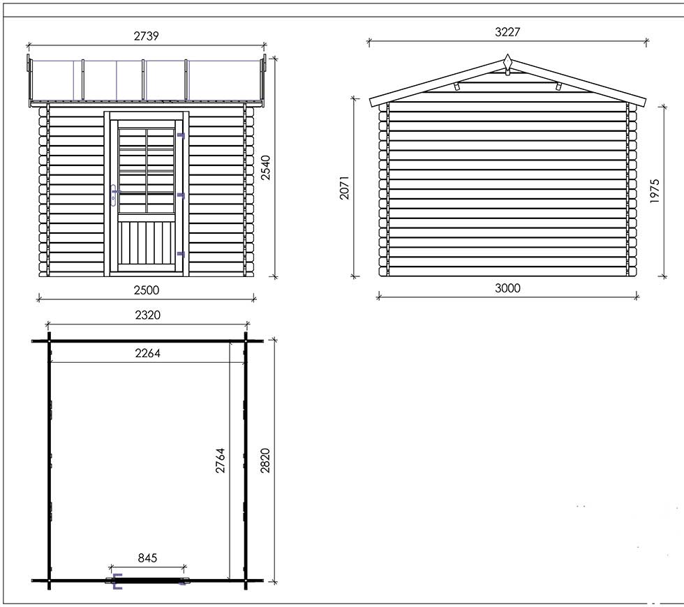 Casetta in legno impregnato a pressione Elena 250*300