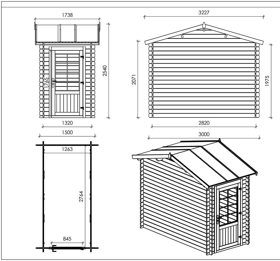 Casetta in legno impregnato a pressione Lucia