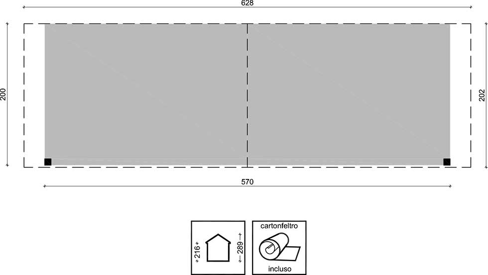 Veranda frontale per casetta  Stella